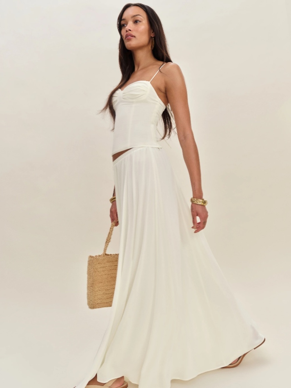 Reformation Petites Gemma Skirt Ivory - Size 4P